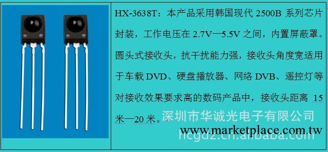 供應替代vishay紅外接收頭，替代億光遙控接收頭，抗節能燈幹擾工廠,批發,進口,代購