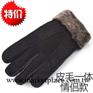 仿羊皮毛一體手套 PU皮羊毛男女情侶韓版騎摩托車冬季保暖工廠,批發,進口,代購