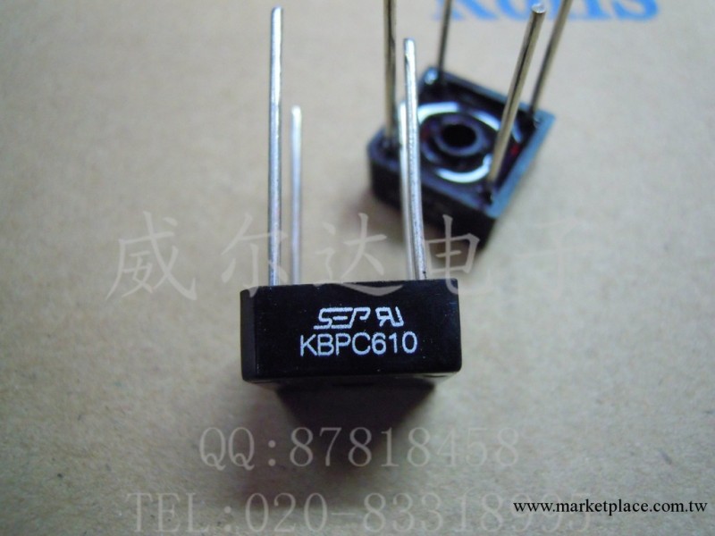 專業供應橋式整流器 正品整流橋堆KBPC610 SEP（6A1000V方形）工廠,批發,進口,代購