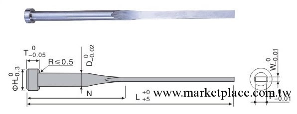 【天津制造】SKD61全硬扁頂針，（臺標）全硬扁頂針工廠,批發,進口,代購