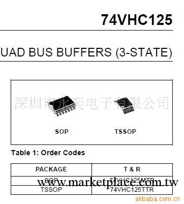 現貨供應74系列邏輯、信號IC 74VHC125工廠,批發,進口,代購