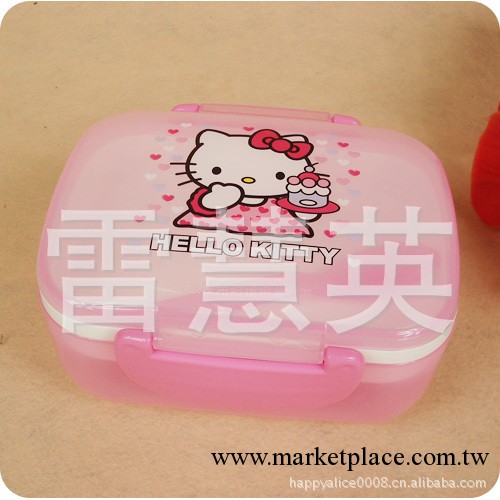 工廠直銷 hello kitty 環保雙層塑料飯盒  學生卡雙層通便當盒工廠,批發,進口,代購