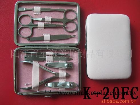 供應K-20FC九件套粉色不銹鋼美甲工具套美容套裝工廠,批發,進口,代購