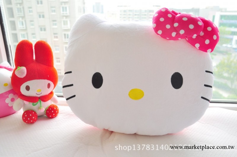 新！特價韓國Hello kitty粉色波點蝴蝶結靠墊抱枕生日禮物工廠,批發,進口,代購