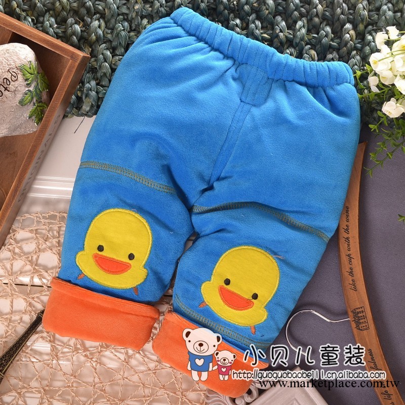 2013兒童冬裝批發  新款男女童天鵝絨2隻小黃鴨棉褲工廠,批發,進口,代購