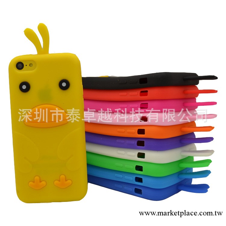 Iphone5c韓國萌小雞矽膠保護套 5C小黃鴨手機保護殼工廠,批發,進口,代購