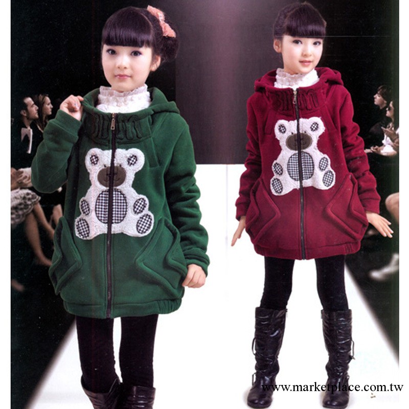 童外套秋冬款外套 中大女童小熊純棉加裡佈兒童外套衛衣8901/8903工廠,批發,進口,代購