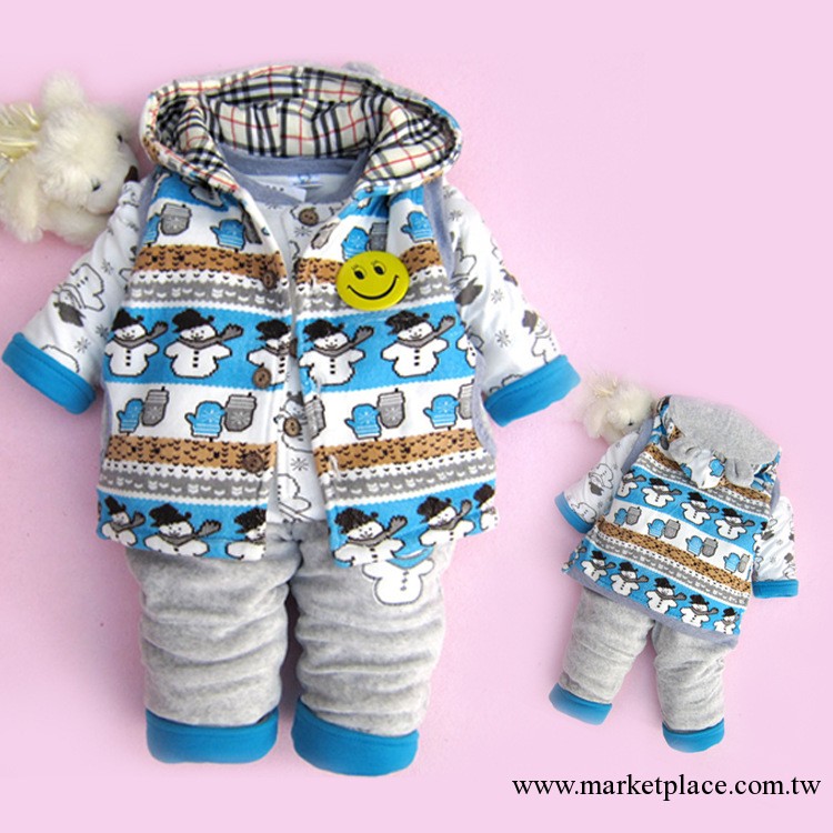 源祥批發直銷 2013新款童裝嬰兒寶寶套 天鵝絨薄棉馬甲三件套裝工廠,批發,進口,代購