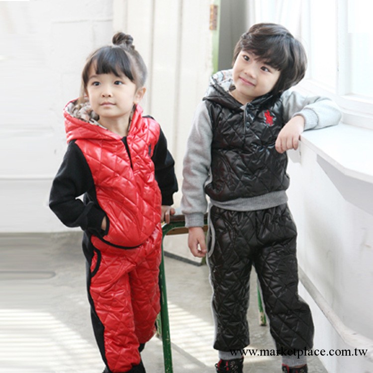 2013韓版秋冬爆款童套裝 兒童夾棉加厚兩件套 男女童保羅套裝Z2.5工廠,批發,進口,代購