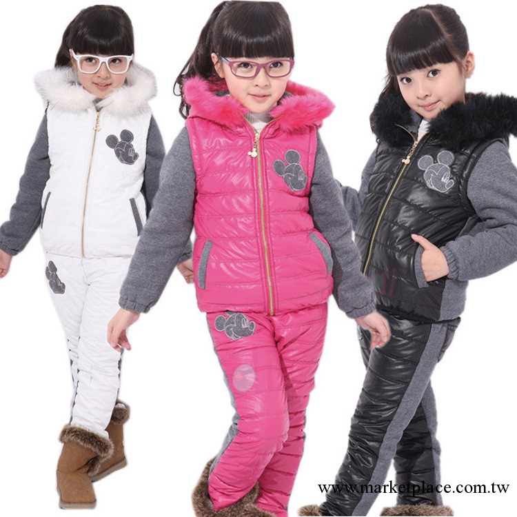 童套裝 童裝套裝批發 童裝秋裝 韓版女童拼皮秋冬套裝 兩件套工廠,批發,進口,代購