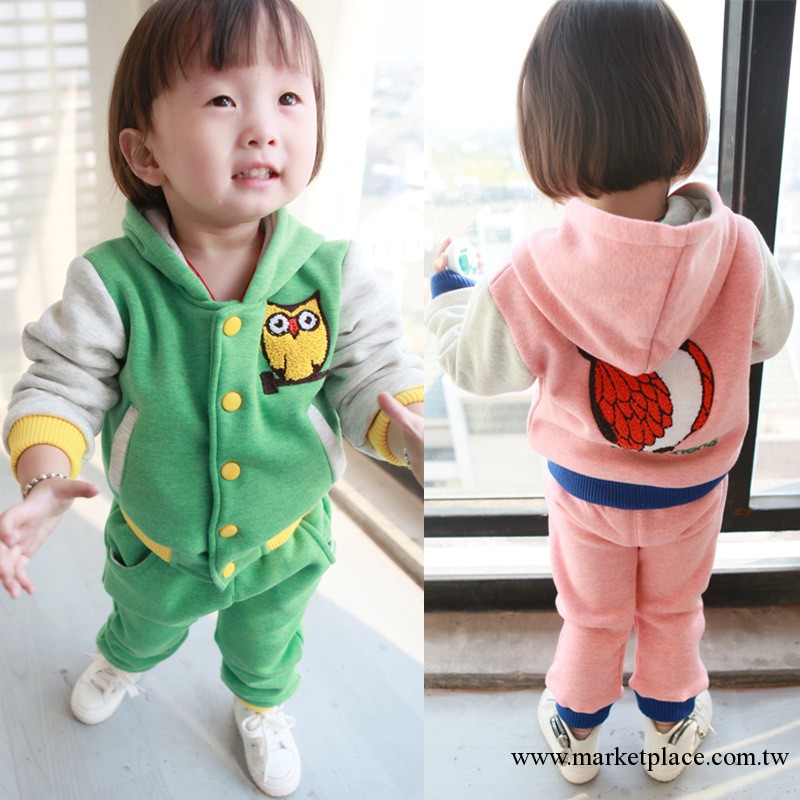 「BabyCity」新款韓版童棉衣 拼袖貓頭鷹童套裝 織裡外貿廠傢批發工廠,批發,進口,代購