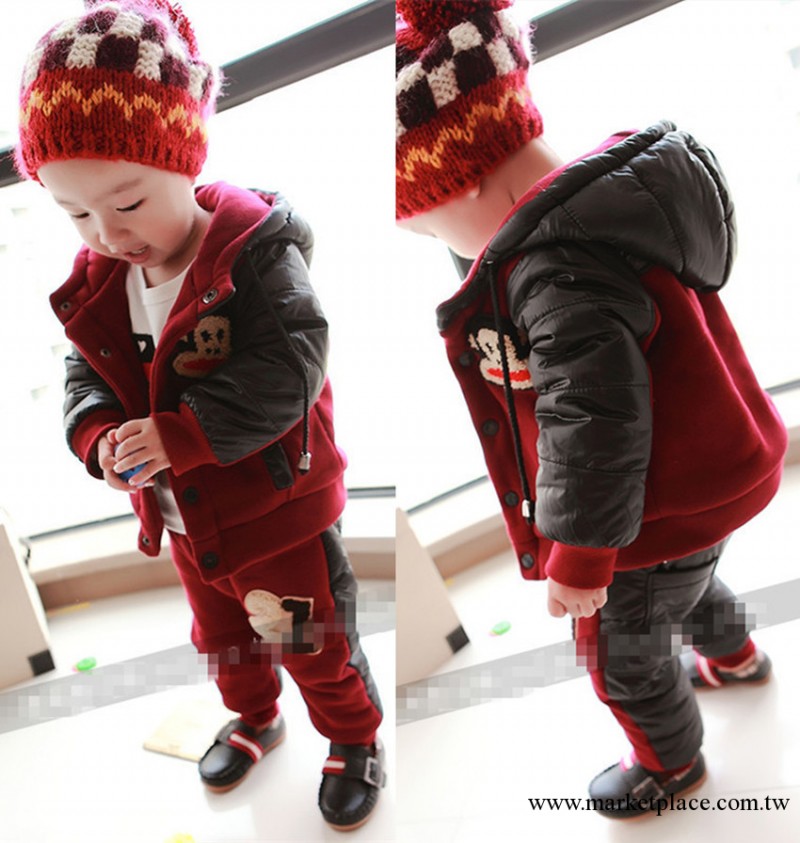 2013秋冬季童裝新款 韓版兒童男女童套裝 幼小童加厚加絨寶寶套裝工廠,批發,進口,代購