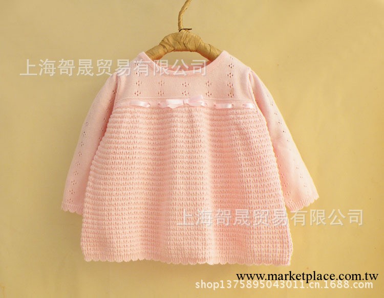 外貿原單金寶貝粉色兒童女童裝寶寶全棉線衣 裙衣 毛衣 針織衫工廠,批發,進口,代購