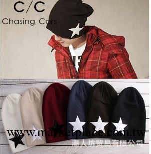 8847韓國男女 五角星帽 寬松套頭帽帽針織帽 毛線帽子帽子 批發工廠,批發,進口,代購