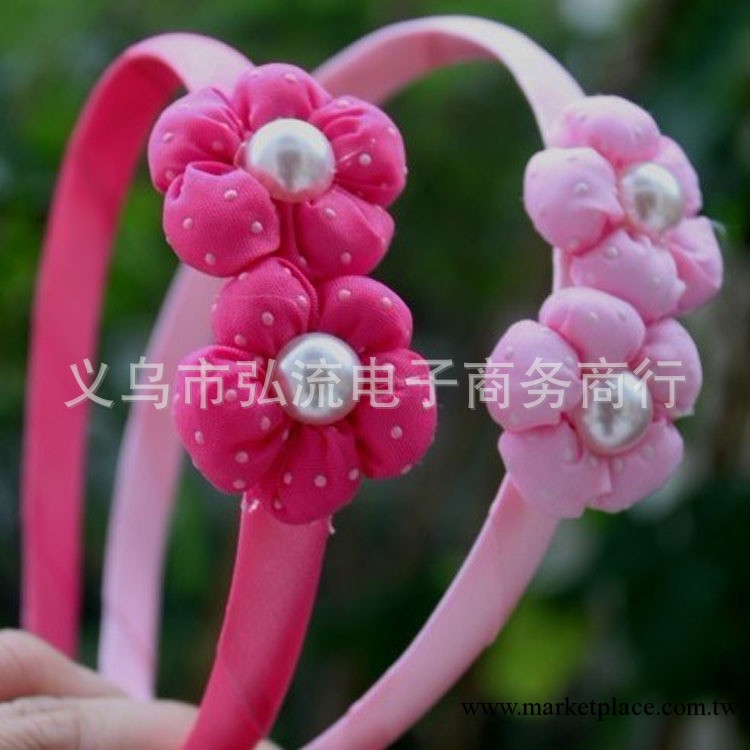 韓國兒童發飾 粉嫩小南瓜花朵發箍 　韓國頭飾批發工廠,批發,進口,代購