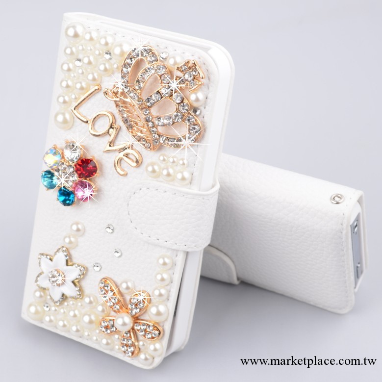 iphone4手機皮套 蘋果5s水鉆皇冠手機殼 最新款DIY5代鑲鉆殼子工廠,批發,進口,代購