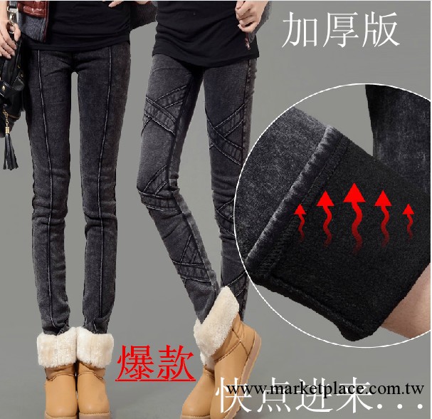 D191新款韓國女式加絨加厚秋冬季修身顯瘦女褲韓版打底褲批發爆款工廠,批發,進口,代購