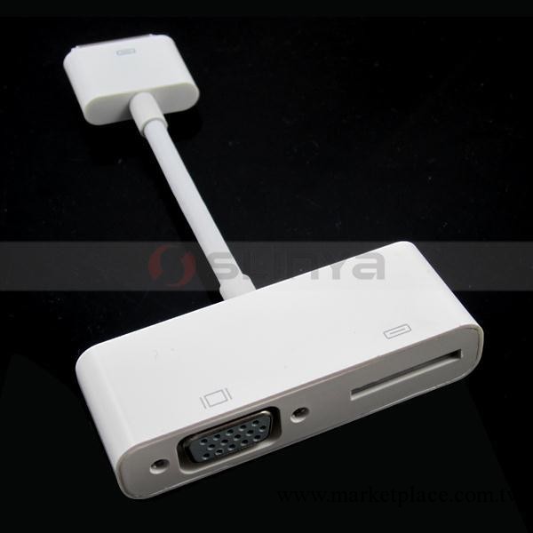 蘋果iphone4轉VGA轉接線 iPad3視頻轉接線 30pin公轉母工廠,批發,進口,代購