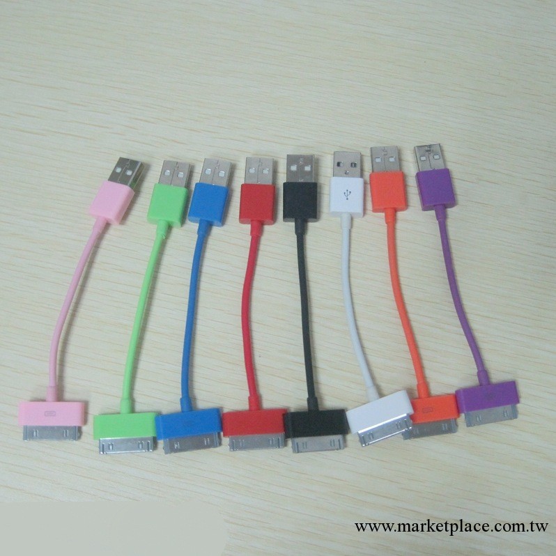 蘋果彩色短數據線  iphone4短數據線13cm 6針迷你彩色數據線批發工廠,批發,進口,代購