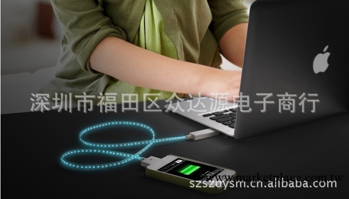 批發 蘋果發光數據線 閃光線 個性充電線 iphone4s ipad 冷光線工廠,批發,進口,代購