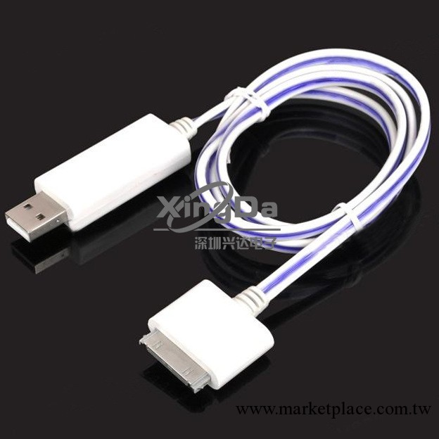 蘋果iPhone3/3GS 4/4S ipad2/3 冷光蘋果發光線 數據線工廠,批發,進口,代購