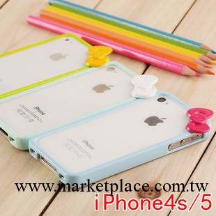 Hello kitty 蝴蝶結邊框 蘋果iphone4s新款手機殼保護套批發配件工廠,批發,進口,代購