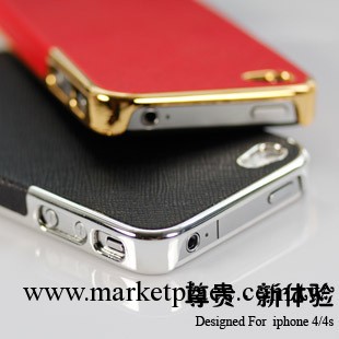 十字紋手機殼 荔枝紋 蘋果iphone4 4s 電鍍貼皮 保護殼 保護套工廠,批發,進口,代購