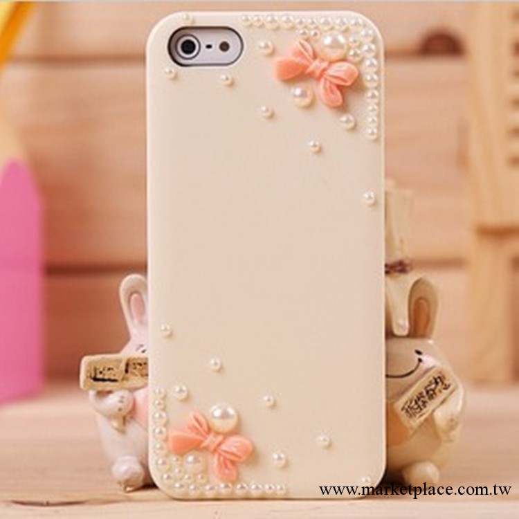 清新款蘋果手機殼 iphone4代蝴蝶結保護套 蘋果4diy貼鉆手機殼工廠,批發,進口,代購