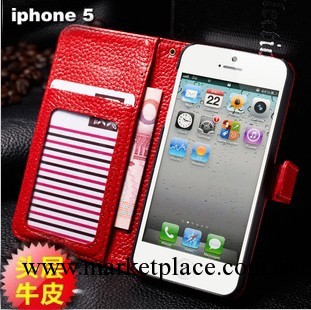 廠傢直銷新款iphone5真皮左右翻開手機保護套 蘋果5S錢包款外套工廠,批發,進口,代購
