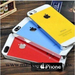 亞克力 撞色 蘋果iphone4s手機殼 iPhone5代防刮玻璃鏡面保護殼工廠,批發,進口,代購
