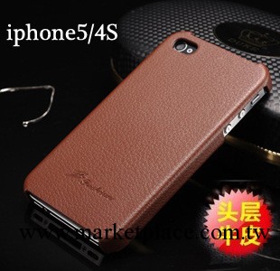 廠傢直銷 新款蘋果5代真皮手機殼 iphone4s/4 真皮後殼保護配件工廠,批發,進口,代購