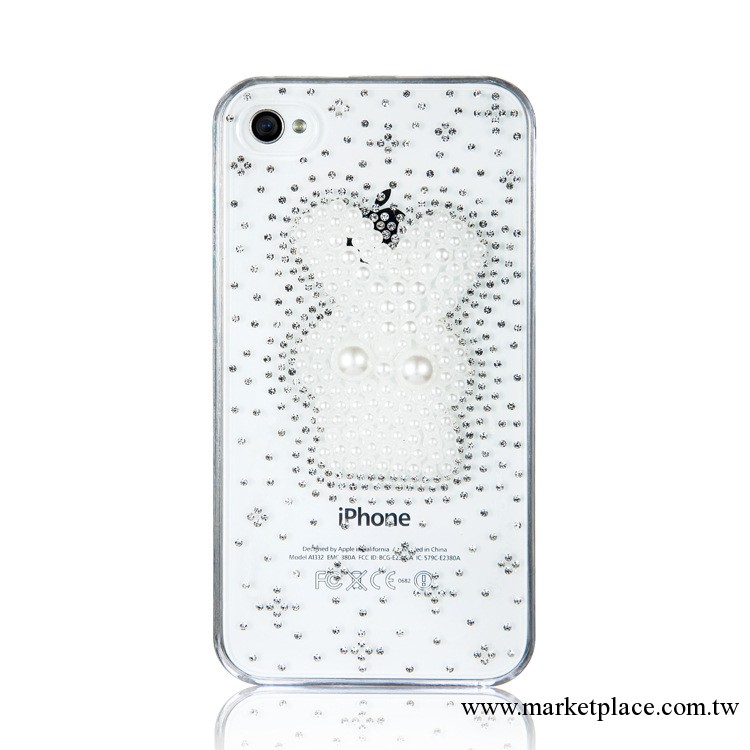 新款蘋果iphone4/4s手機殼批發 鑲水鉆珍珠手機保護套 廠傢直銷工廠,批發,進口,代購