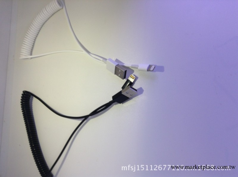 批發蘋果5數據線 iphone5數據線 ipad mini 彈簧數據線 伸縮線工廠,批發,進口,代購