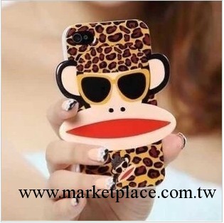 新款 蘋果5 大嘴猴 手機殼  iphone4 3D立體卡通猴 矽膠套  Y-377工廠,批發,進口,代購