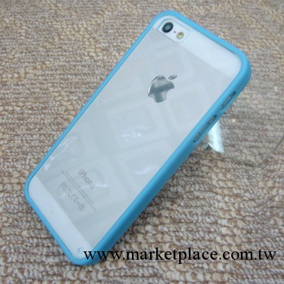 iphone5/5S 亞克力透明殼 糖果色TPU邊框背透蘋果5代手機套保護殼工廠,批發,進口,代購