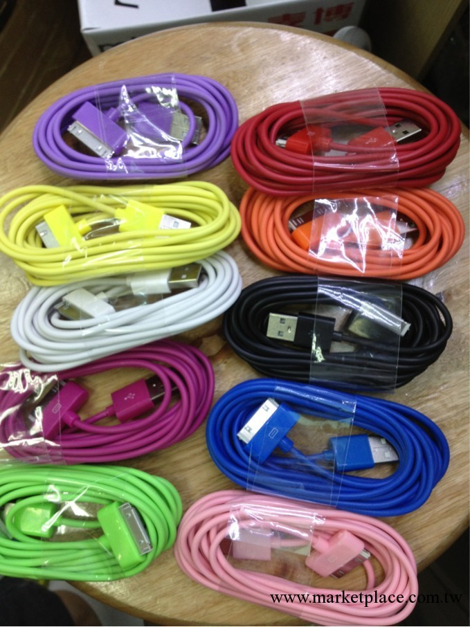 蘋果數據線 彩色四針/六針數據線 蘋果配件 充電線 數據線工廠,批發,進口,代購