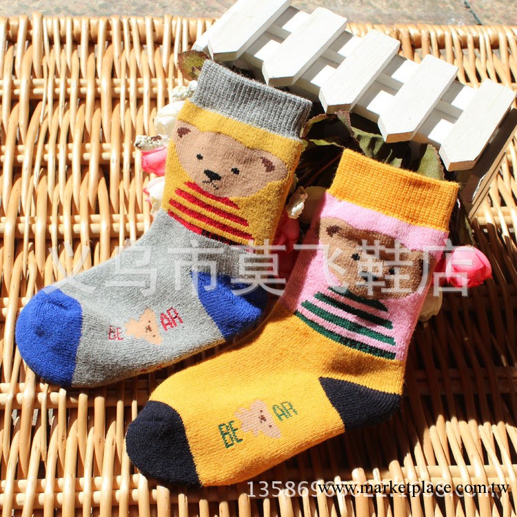 韓國小熊卡通兒童襪 加厚寶寶毛巾襪 嬰兒毛圈襪/冬季襪子 批發工廠,批發,進口,代購