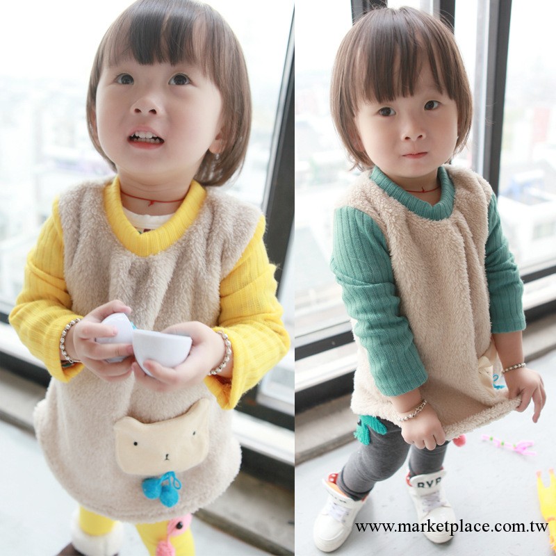「BabyCity」2013韓國新品 小熊雙面絨長袖打底衫 品牌童裝批發工廠,批發,進口,代購