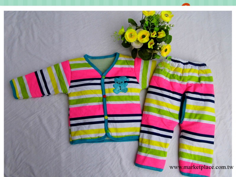 2013新款寶寶棉衣童套裝，條紋開襟保暖套裝，大號工廠,批發,進口,代購
