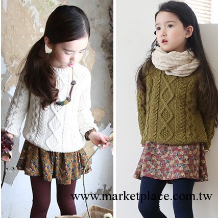 韓國童裝 2013秋冬新款麻花厚款女童開始毛衣外套  純棉不起球工廠,批發,進口,代購