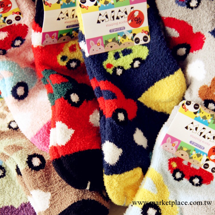 【VIP批發】出口韓國 可愛軟綿綿加厚襪兒童襪保暖襪毛巾襪睡眠襪工廠,批發,進口,代購