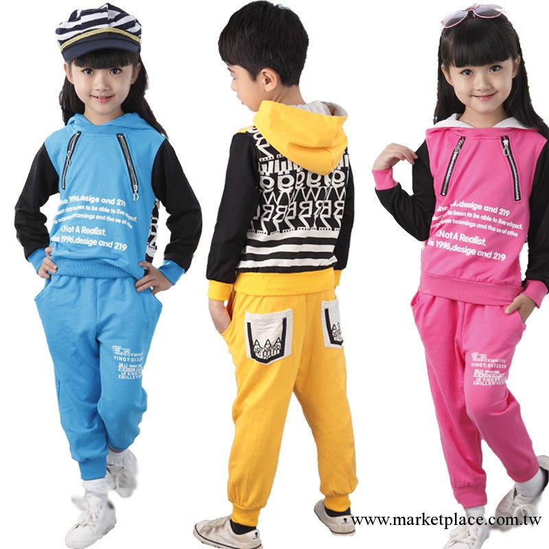 【致童年】韓版童裝 純棉兒童運動休閑套裝 童套裝 男女童秋裝工廠,批發,進口,代購