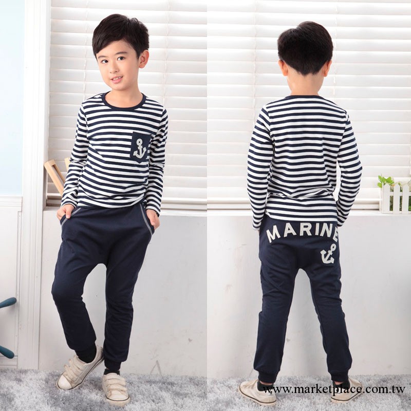 韓版童套裝 男童經典條紋套裝 條紋寶寶套裝 9026工廠,批發,進口,代購