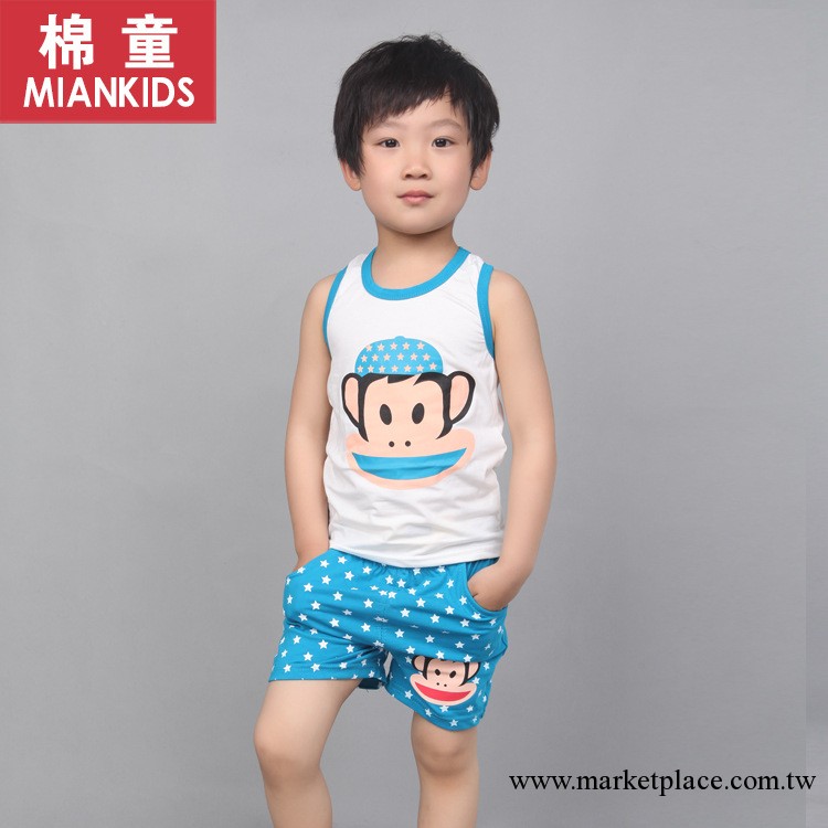 EC2-9【特價】夏季童裝 兒童可愛猴子短褲背心套裝 童套裝 童裝工廠,批發,進口,代購