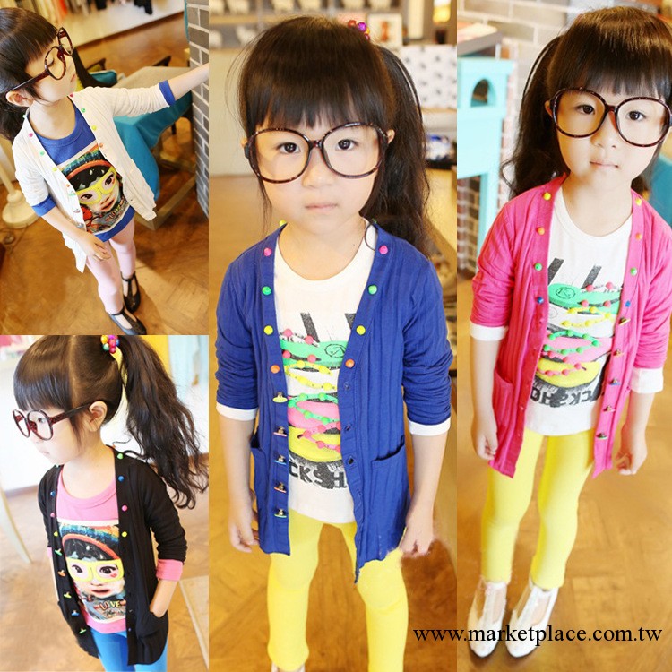 IUBABY2013兒童韓版女童裝糖果色螺紋開衫外套 童裝批發MW13105工廠,批發,進口,代購