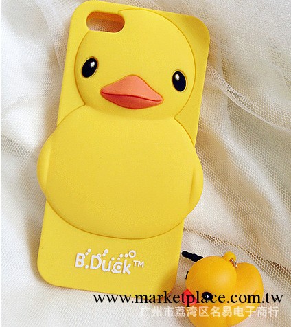 香港B.duck大黃鴨蘋果5手機外殼小黃鴨防摔矽膠套iphone4/s保護殼工廠,批發,進口,代購