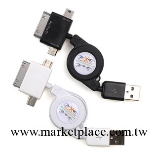 蘋果iPhone4s HTC 數據線 充電3合1 Micro mini USB 接口工廠,批發,進口,代購