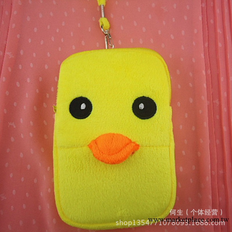 香港 B.DUCK浮水大黃鴨 小黃鴨 3D嘴絨毛手機袋 數碼相機包工廠,批發,進口,代購