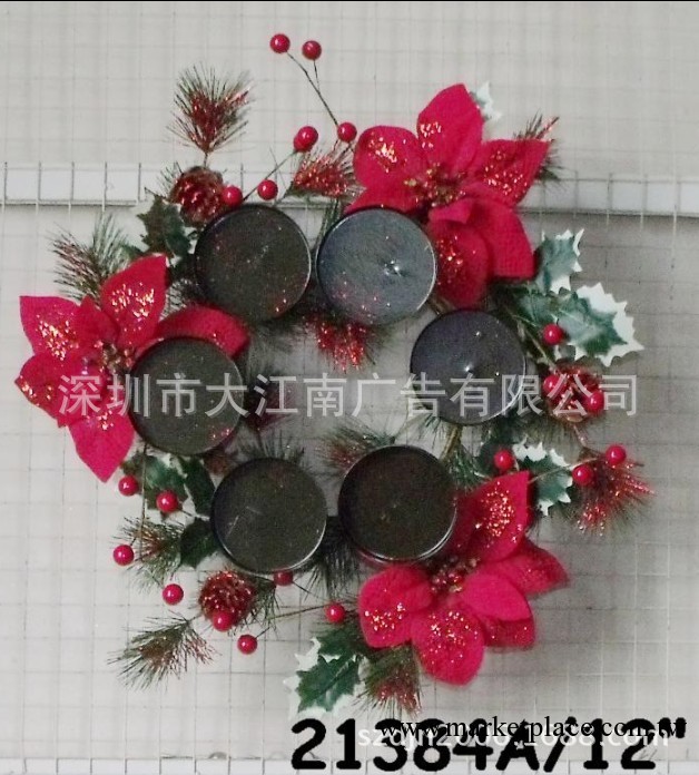 深圳聖誕飾品廠 歐式風情 款式多 歡迎來廠選樣 Candle ring 燭環工廠,批發,進口,代購