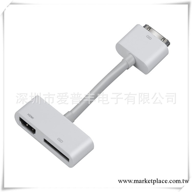 iphone4s轉高清HDMI 傳輸數據充電 ipad3 hdmi IPAD TO HDMI工廠,批發,進口,代購